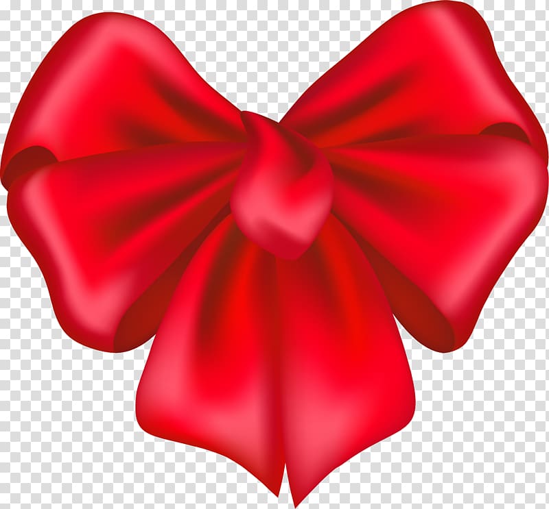 Hand painted red ribbon bow transparent background PNG clipart