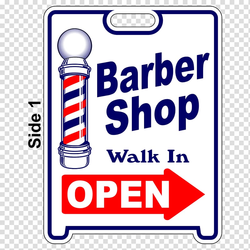 Telephony Sandwich board Logo Sign Brand, barber shop transparent background PNG clipart