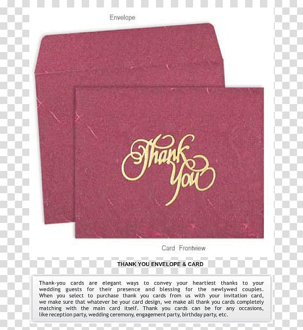 Wedding invitation Paper RSVP Convite, thank you wedding transparent background PNG clipart