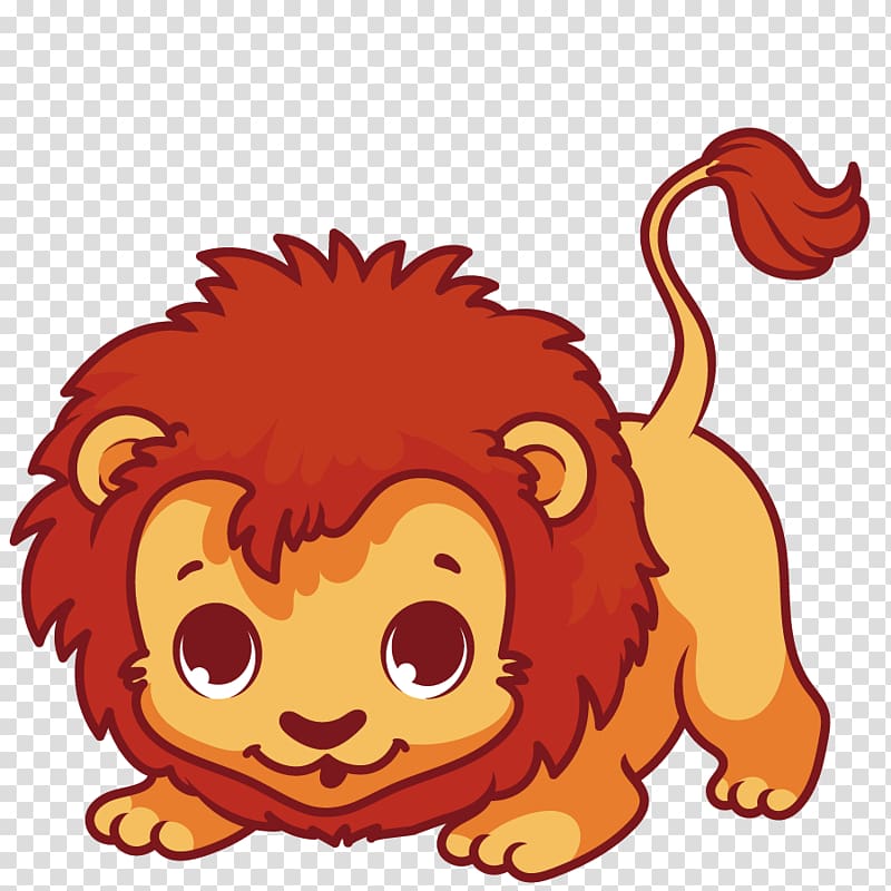 brown and red lion illustration, Lion Drawing Cuteness, lion king of the forest transparent background PNG clipart