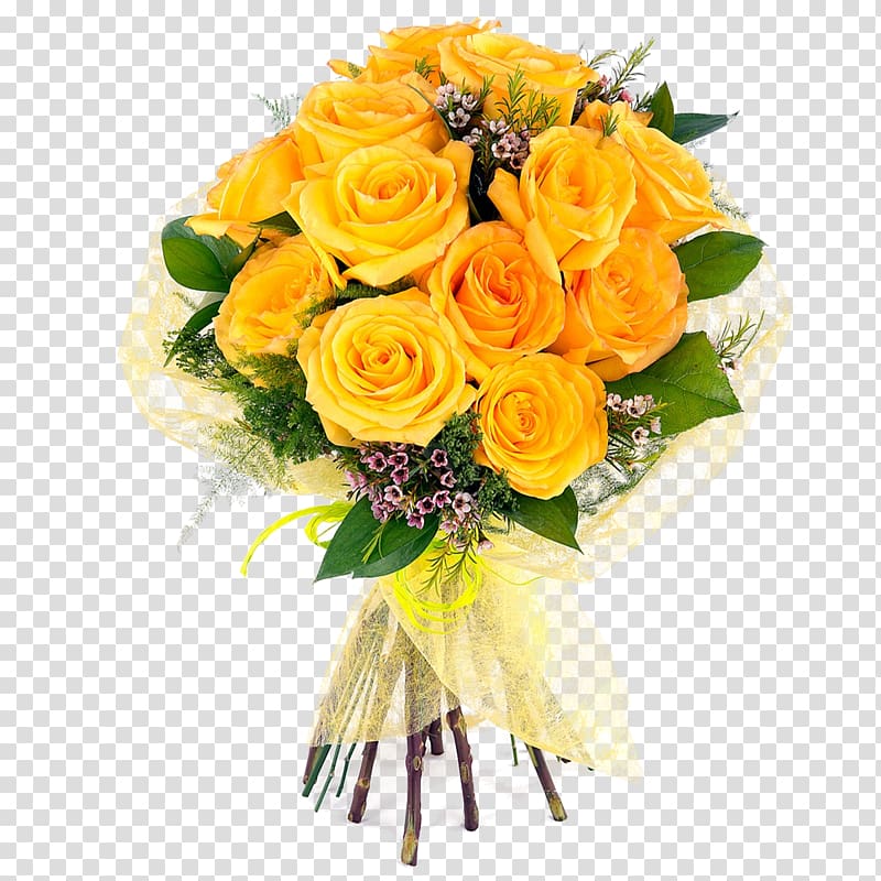 yellow rose flower bouquet, Flower bouquet Cut flowers Rose Floral design, bouquet of flowers transparent background PNG clipart