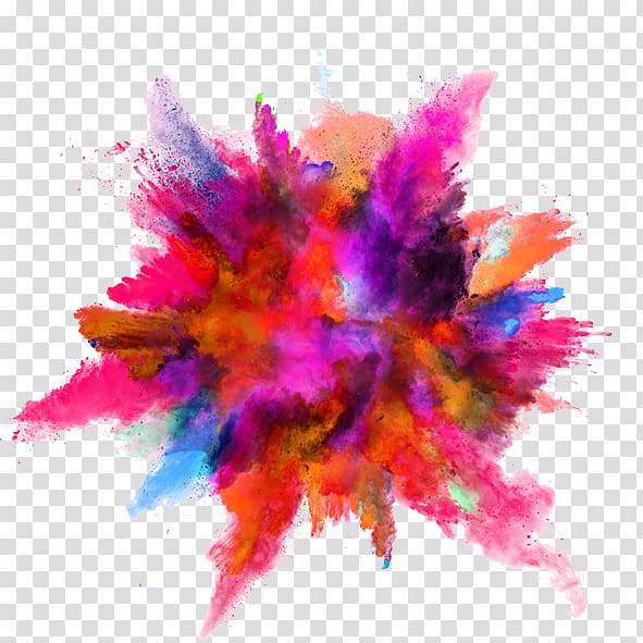 Color Powder Explosion, Color ink splash, assorted-color paint burst transparent background PNG clipart