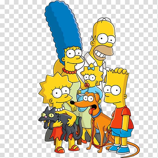 The Simpsons family , Homer Simpson Bart Simpson Marge Simpson Maggie Simpson Lisa Simpson, simpsons transparent background PNG clipart