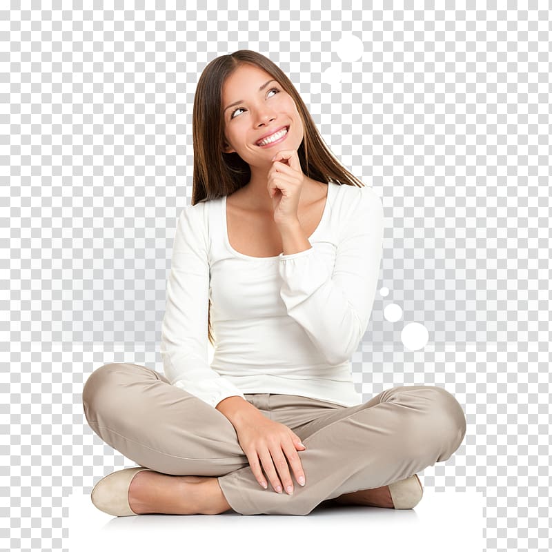 women's white sweater, Woman , thinking woman transparent background PNG clipart