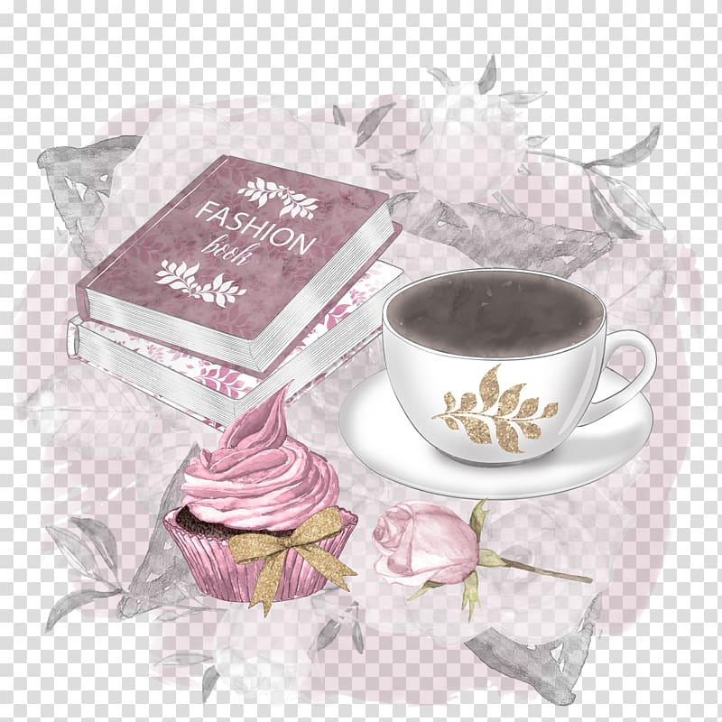 Coffee Cafe Trianon , Roses on the edge of a coffee cup transparent background PNG clipart