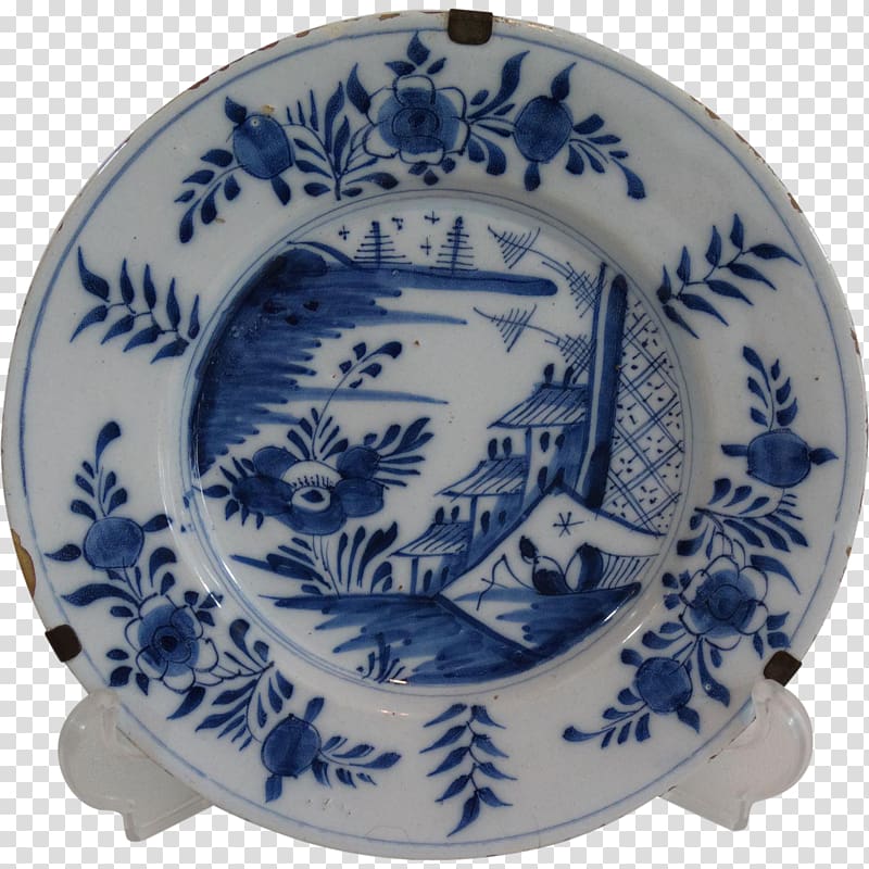 Tableware Ceramic Porcelain Plate Blue and white pottery, Chinoiserie transparent background PNG clipart