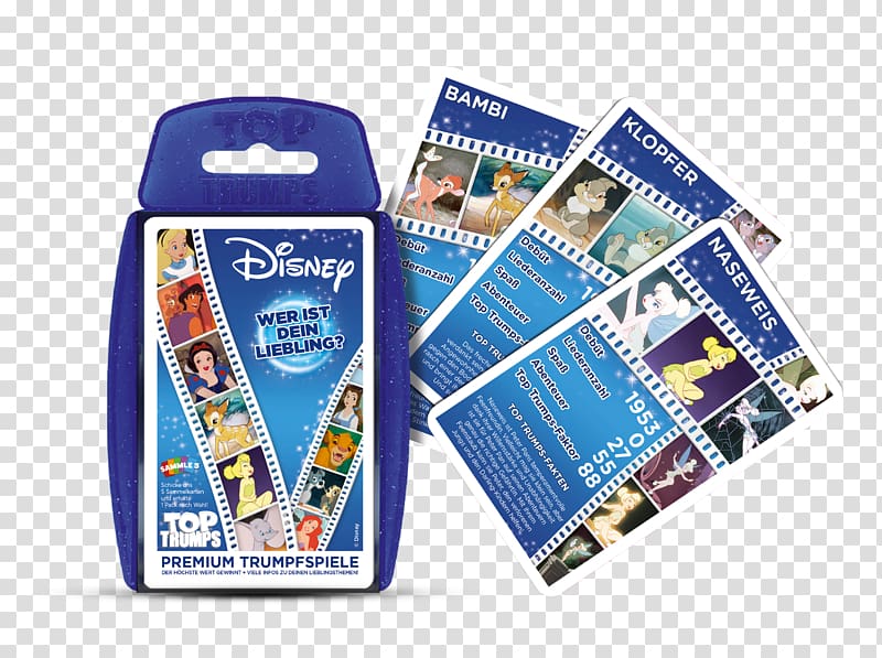 Winning Moves Top Trumps Card game Trivial Pursuit Cluedo, disney classic transparent background PNG clipart