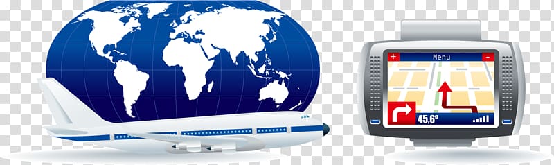 Airplane World map Globe, Aircraft map elements transparent background PNG clipart