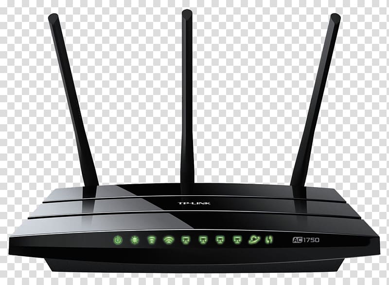 black cordless router, Wireless router IEEE 802.11ac TP-Link, Router transparent background PNG clipart