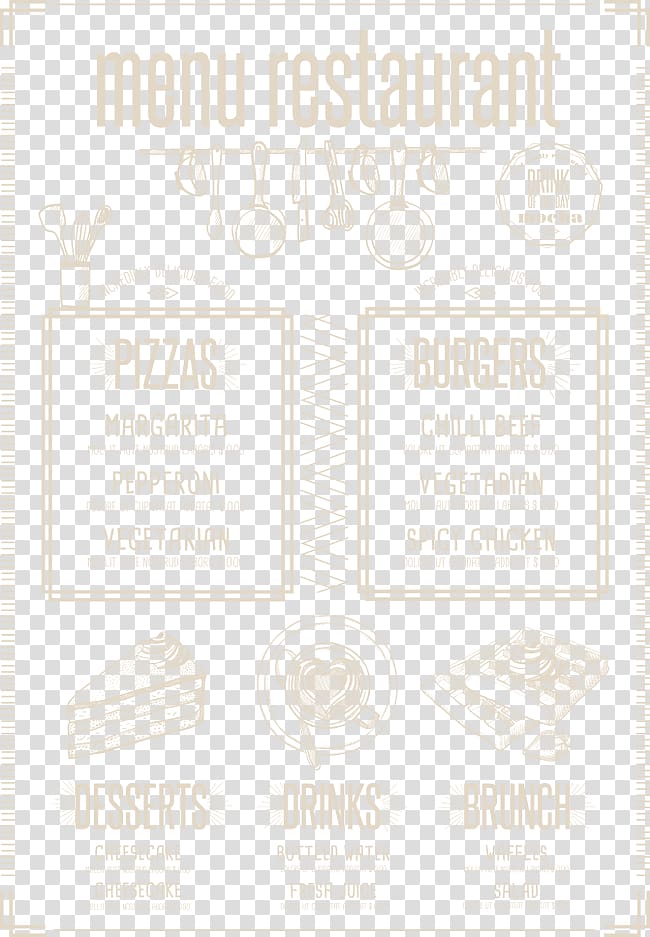 Paper White Brand Pattern, coffee chocolate cake menu transparent background PNG clipart