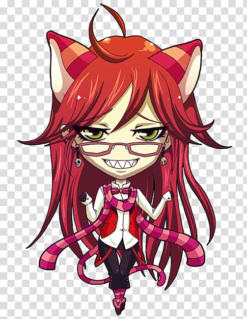 Black Butler Cheshire Cat Chibi Ciel Phantomhive Naruto, short hair girl transparent background PNG clipart