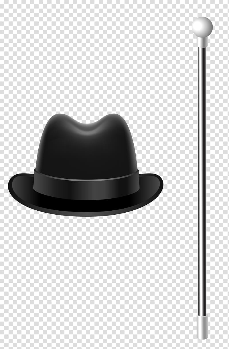 magician hat and stainless steel wand, Fedora Hat , Fedora Hat with Cane transparent background PNG clipart