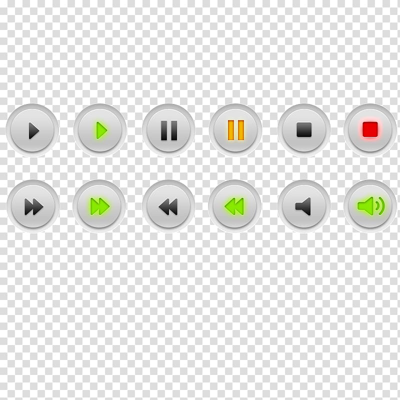 play, pause, stop, forward, and backward icons illustration ], Button Video player Media player , Minimalist style creative player buttons transparent background PNG clipart