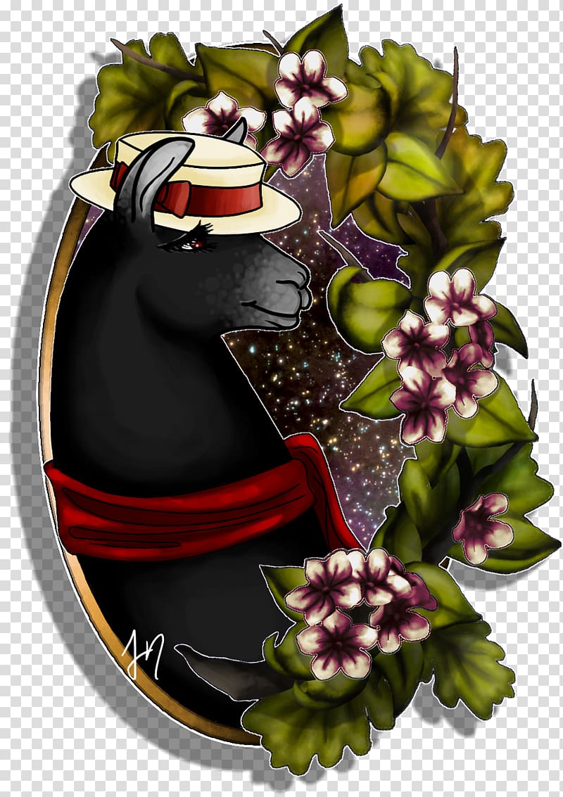 Character Flowering plant Fruit Fiction, Watercolor llama transparent background PNG clipart