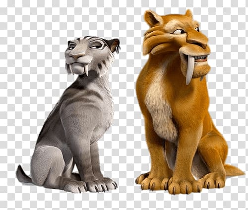 Disney Ice Age Diego and gray sabretooth character illustration, Ice Age Shira and Jared transparent background PNG clipart