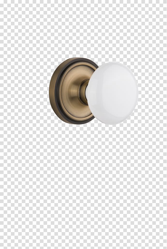 Door handle Porcelain Brass Lighting, classical rosette round transparent background PNG clipart