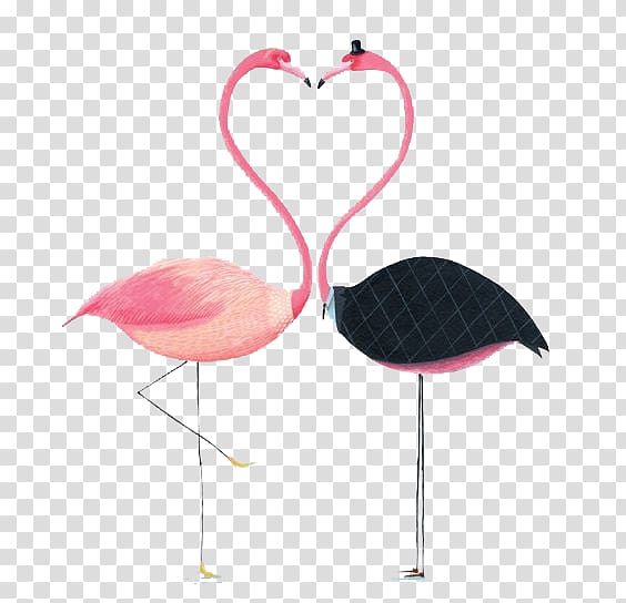 two flamingo birds , Flamingos Paper Drawing Illustration, Watercolor flamingo transparent background PNG clipart
