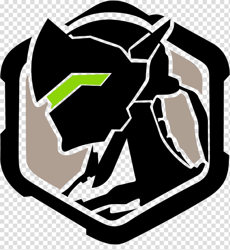 black and grey robot helmet logo, Overwatch Genji: Dawn of the Samurai Heroes of the Storm Decal Logo, overwatch transparent background PNG clipart