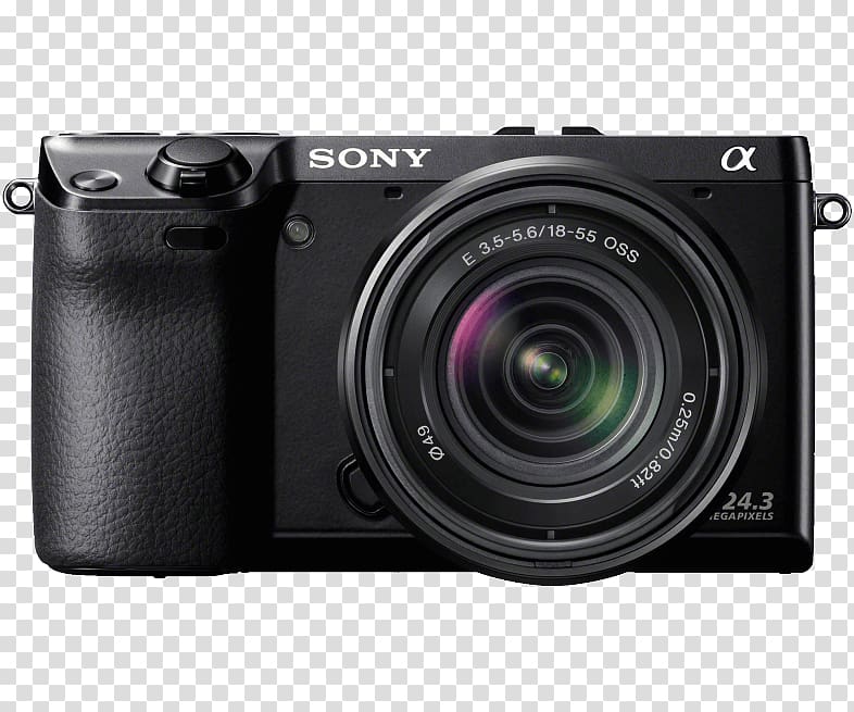 Sony NEX-7 Sony NEX-5 Sony α6000 Sony NEX-6 Mirrorless interchangeable-lens camera, Camera transparent background PNG clipart