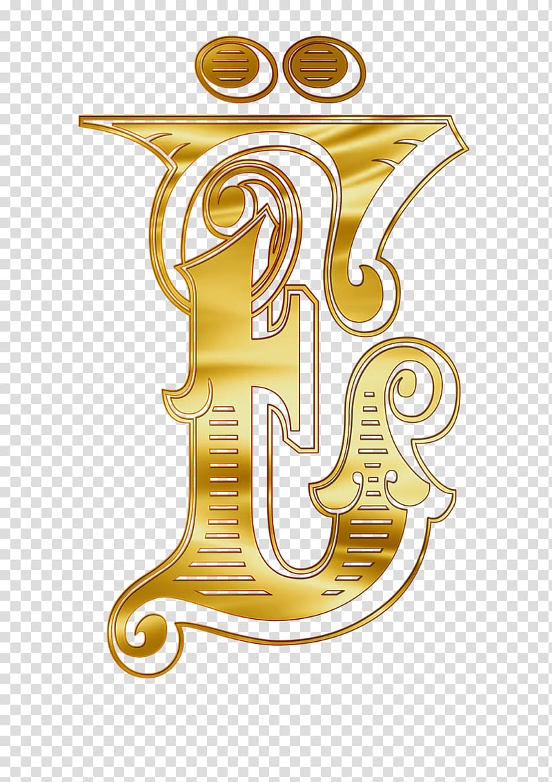 golden E text decor, Cyrillic Capital Letter Yo transparent background PNG clipart