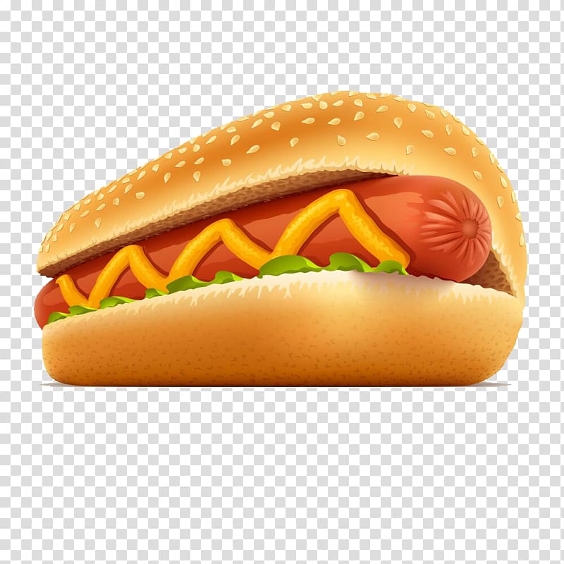 hotdog sandwich , Hot dog Hamburger Fast food Sausage roll, Hot dog renderings transparent background PNG clipart