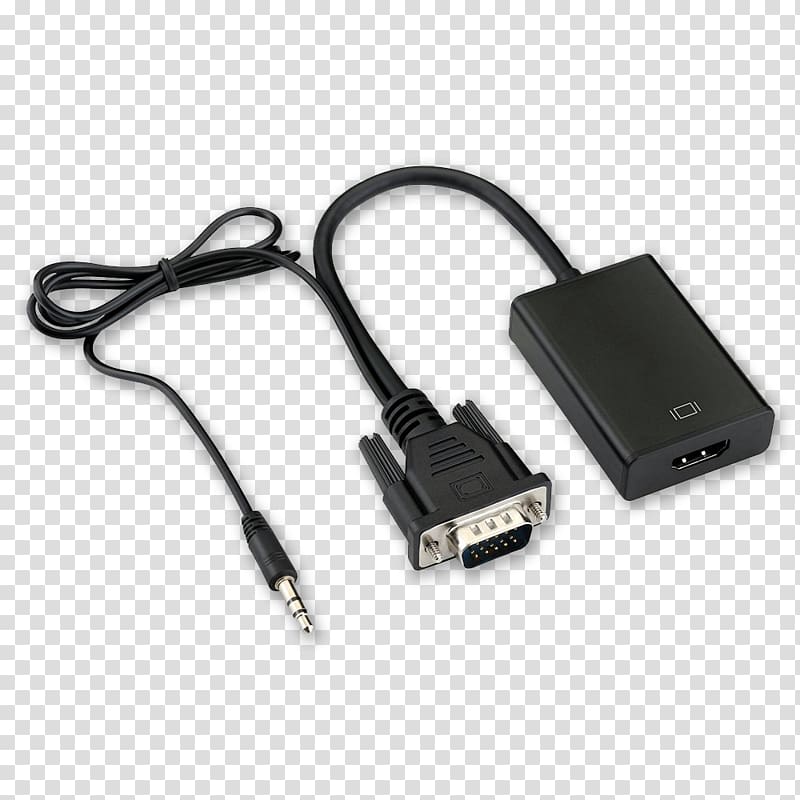Laptop HDMI VGA connector 1080p Adapter, VGA Connector transparent background PNG clipart