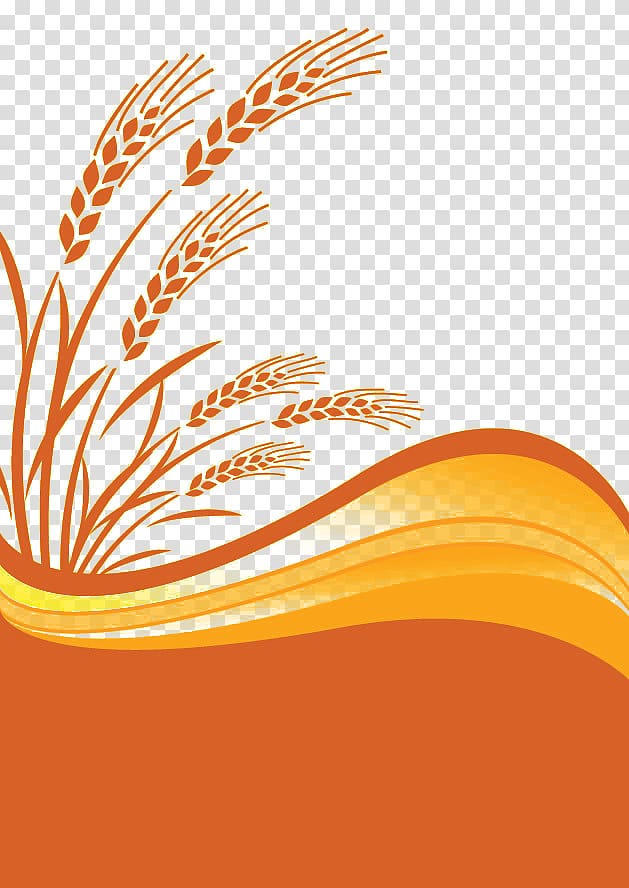 Wheat Cereal Ear , Orange gradient wheat elements transparent background PNG clipart