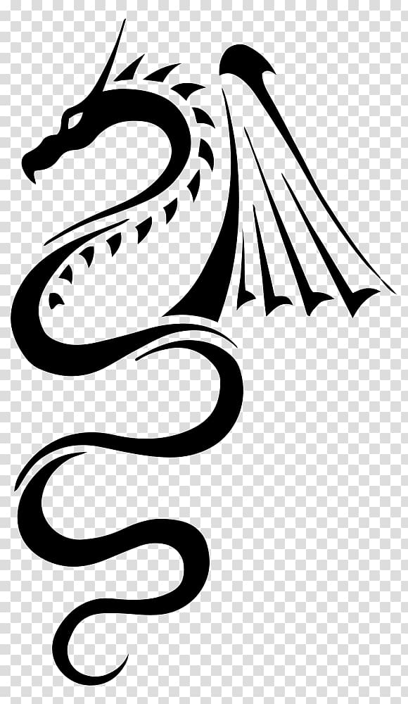 Tattoo artist Dragon Idea Flash, Tribal Dragon transparent background PNG clipart