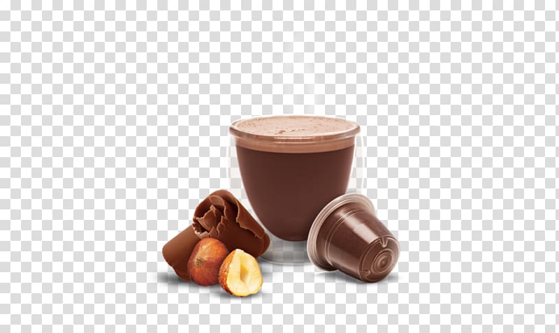 Hot chocolate Coffee Nespresso, Hazelnut Chocolate transparent background PNG clipart