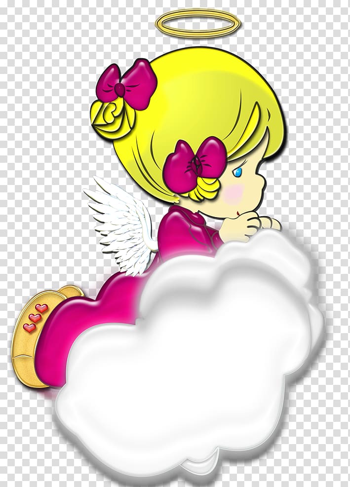 angel illustration, Angel Cherub , Angel on Cloud transparent background PNG clipart