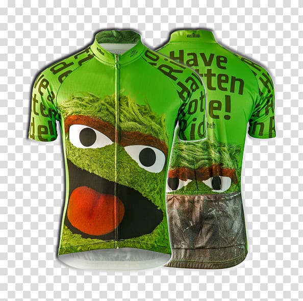 Oscar the Grouch Cycling jersey T-shirt Cookie Monster, T-shirt transparent background PNG clipart