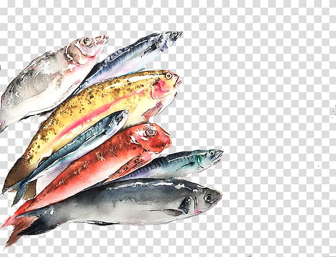 Pacific saury Sardine Fish products Mackerel Oily fish, Colored fish transparent background PNG clipart
