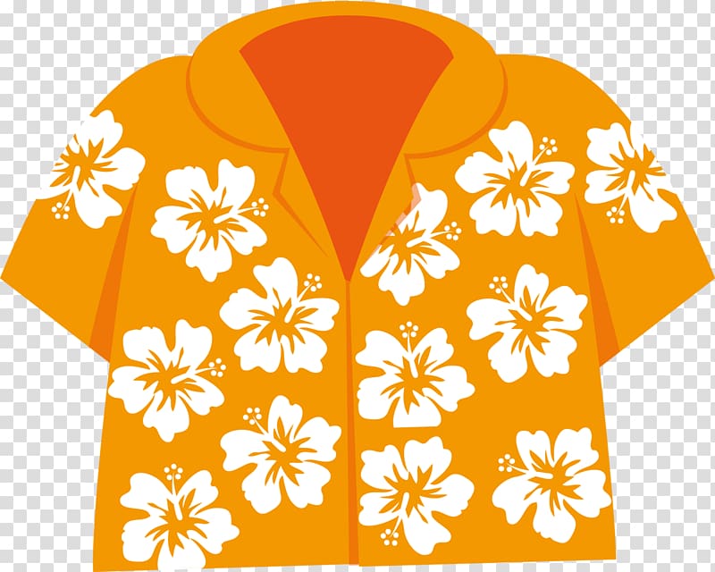 orange and white floral polo illustration, Hawaiian Aloha , hawaii transparent background PNG clipart