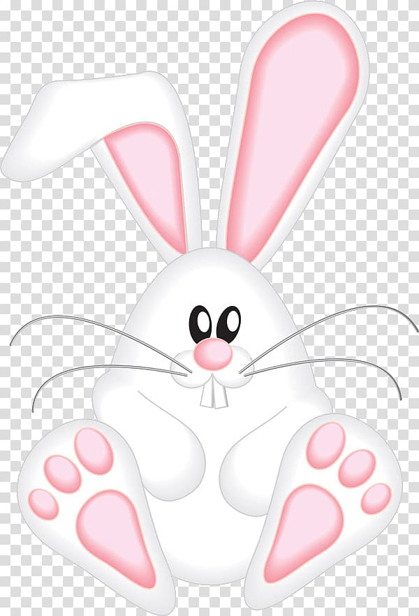 Easter Bunny European rabbit , pattern with bear and footprints shapes transparent background PNG clipart
