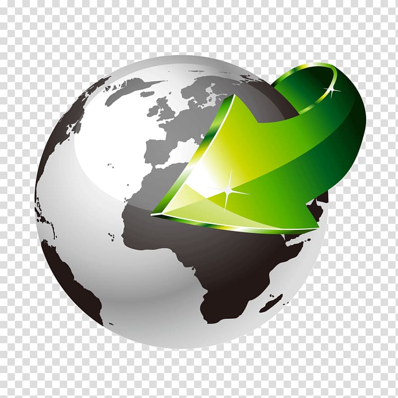 Black and white Earth green arrow transparent background PNG clipart