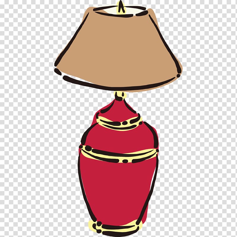 Lampe de bureau Designer, Hand-painted pattern red lamp transparent background PNG clipart