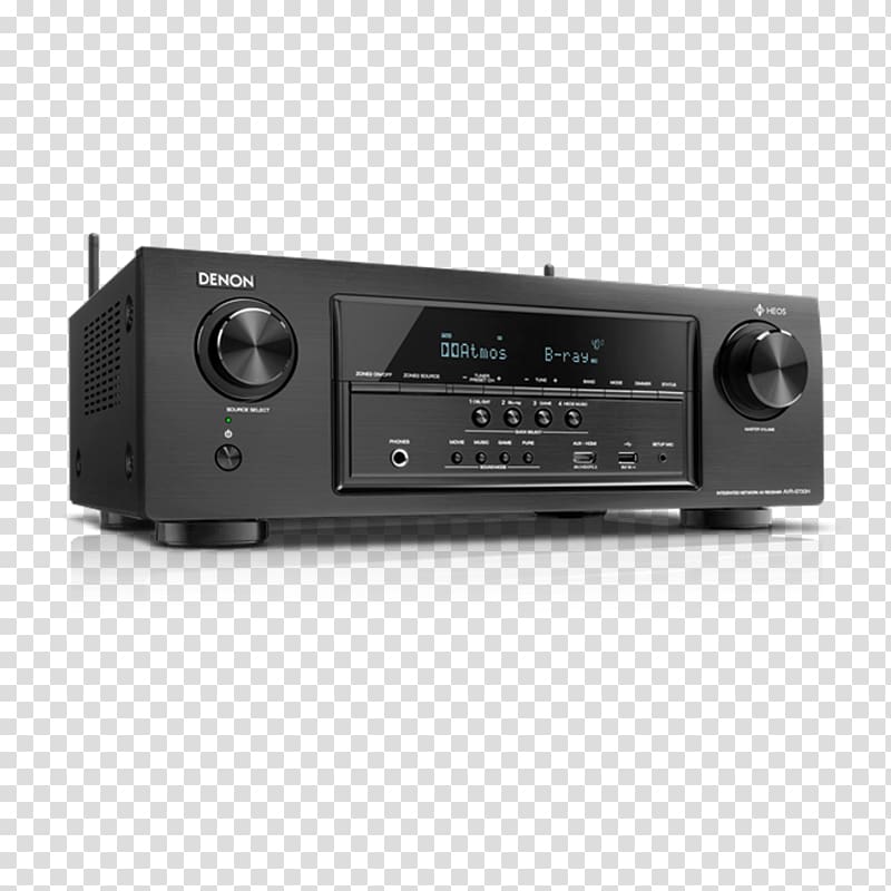 AV receiver 4K resolution Denon Ultra-high-definition television Video, dvd recorder with hdmi input transparent background PNG clipart