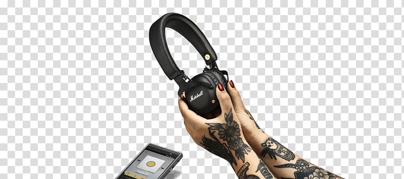 Marshall MID BT Headphones Marshall Major Bluetooth Marshall Amplification, Voice Command Device transparent background PNG clipart