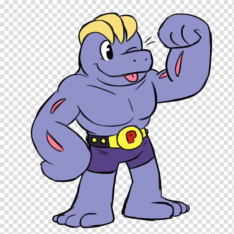 Machoke Machop Machamp Pokémon Red and Blue Art, pokemon transparent background PNG clipart