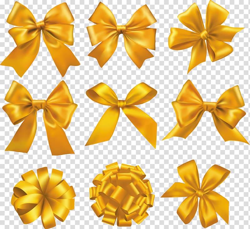 Drawing Ribbon Gift , Yellow bow transparent background PNG clipart