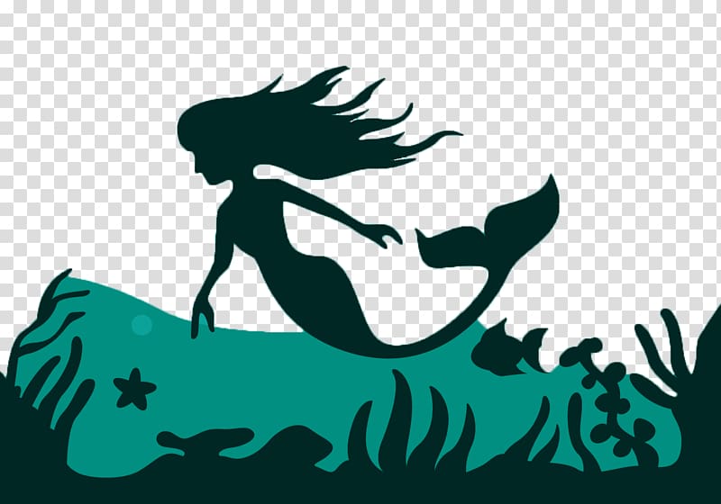 Mermaid Silhouette Fairy tale Illustration, Mermaid transparent background PNG clipart