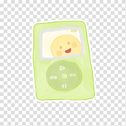 green music player illustration, yellow, iPod transparent background PNG clipart