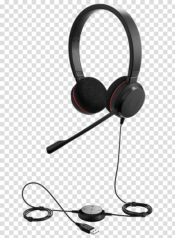 Jabra Evolve 20 MS Stereo Jabra Evolve 20 UC stereo Jabra Evolve MS Mono Headset, wearing a headset transparent background PNG clipart
