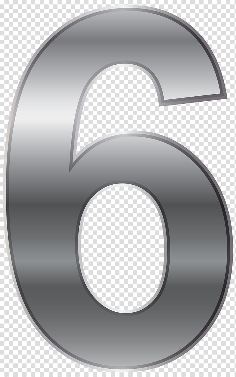 gray number 6 illustration, Design , Silver Number Six transparent background PNG clipart