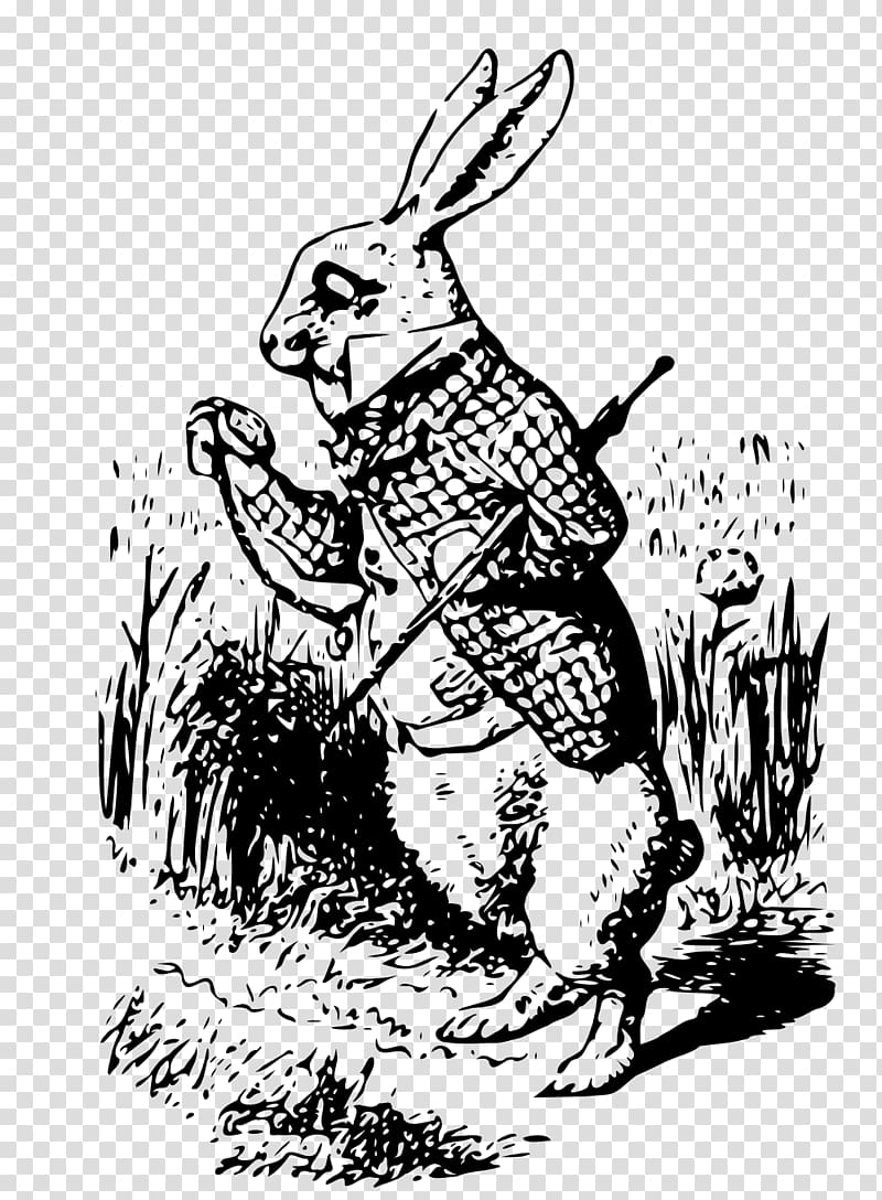 White Rabbit Alice\'s Adventures in Wonderland Cheshire Cat, peter rabbit transparent background PNG clipart