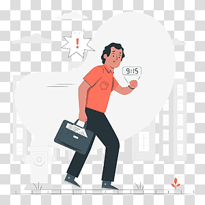 illustration, Lateness, work, running, street, time, city, worker transparent background PNG clipart thumbnail
