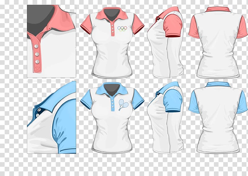 T-shirt Sleeve Polo shirt Female, Women\'s T-shirt design transparent background PNG clipart