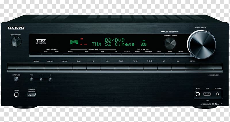 Onkyo TX-NR717 AV receiver Home Theater Systems Audio, others transparent background PNG clipart