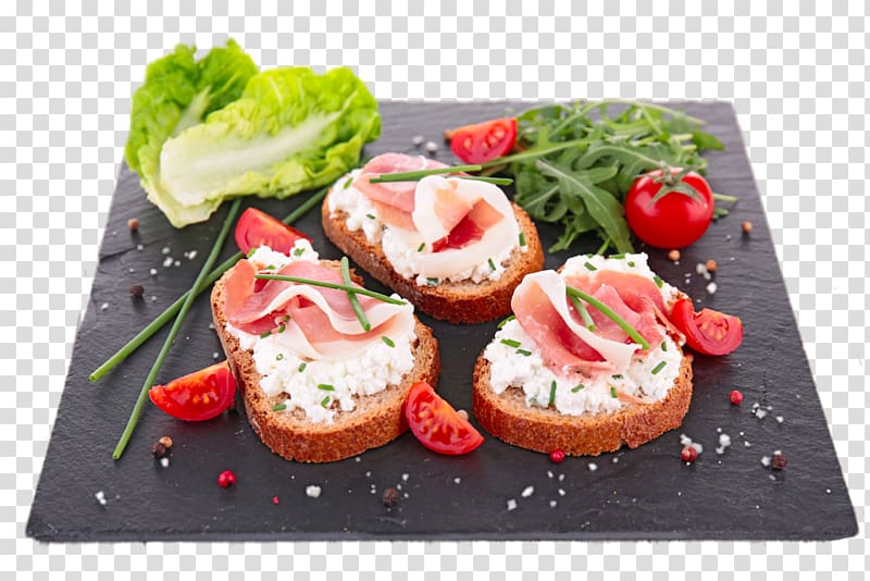 Bruschetta Canapxe9 Prosciutto Toast Bacon, Slice of bread transparent background PNG clipart