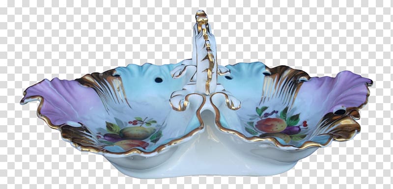 Ceramic Turquoise Purple Tableware, extravagant transparent background PNG clipart
